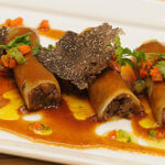 Potato-Wrapped Cannelloni Of Beef Brasato With Truffled Verdure