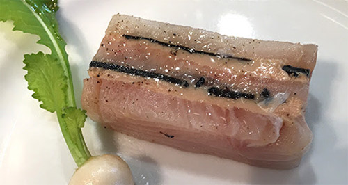 Hamachi foie gras and black truffle mille-feuille
